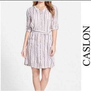 Caslon Linen Shirt Dress, Size Small
